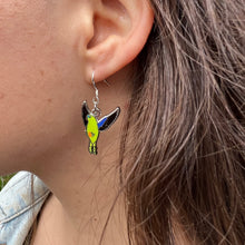 Load image into Gallery viewer, Orange-bellied Parrot earrings