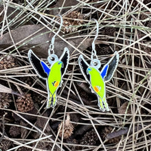 Load image into Gallery viewer, Orange-bellied Parrot earrings