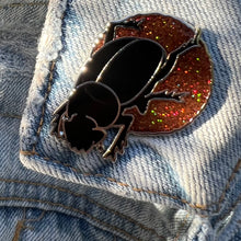 Load image into Gallery viewer, Dung Beetle Pin with glitter