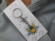 Load image into Gallery viewer, Blue-banded Bee Keychain
