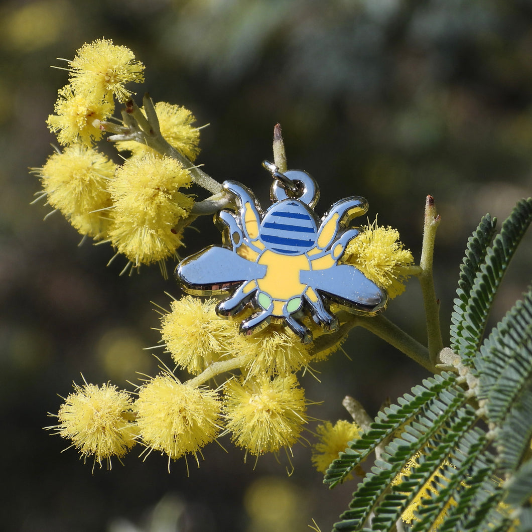 Blue-banded Bee Charm