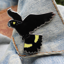 Load image into Gallery viewer, Yellow-tailed Black Cockatoo pin
