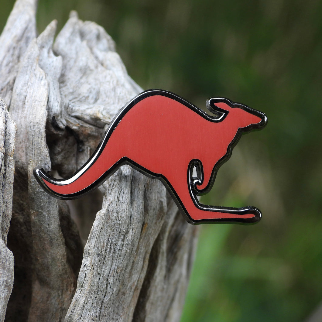 Kangaroo pin deep red