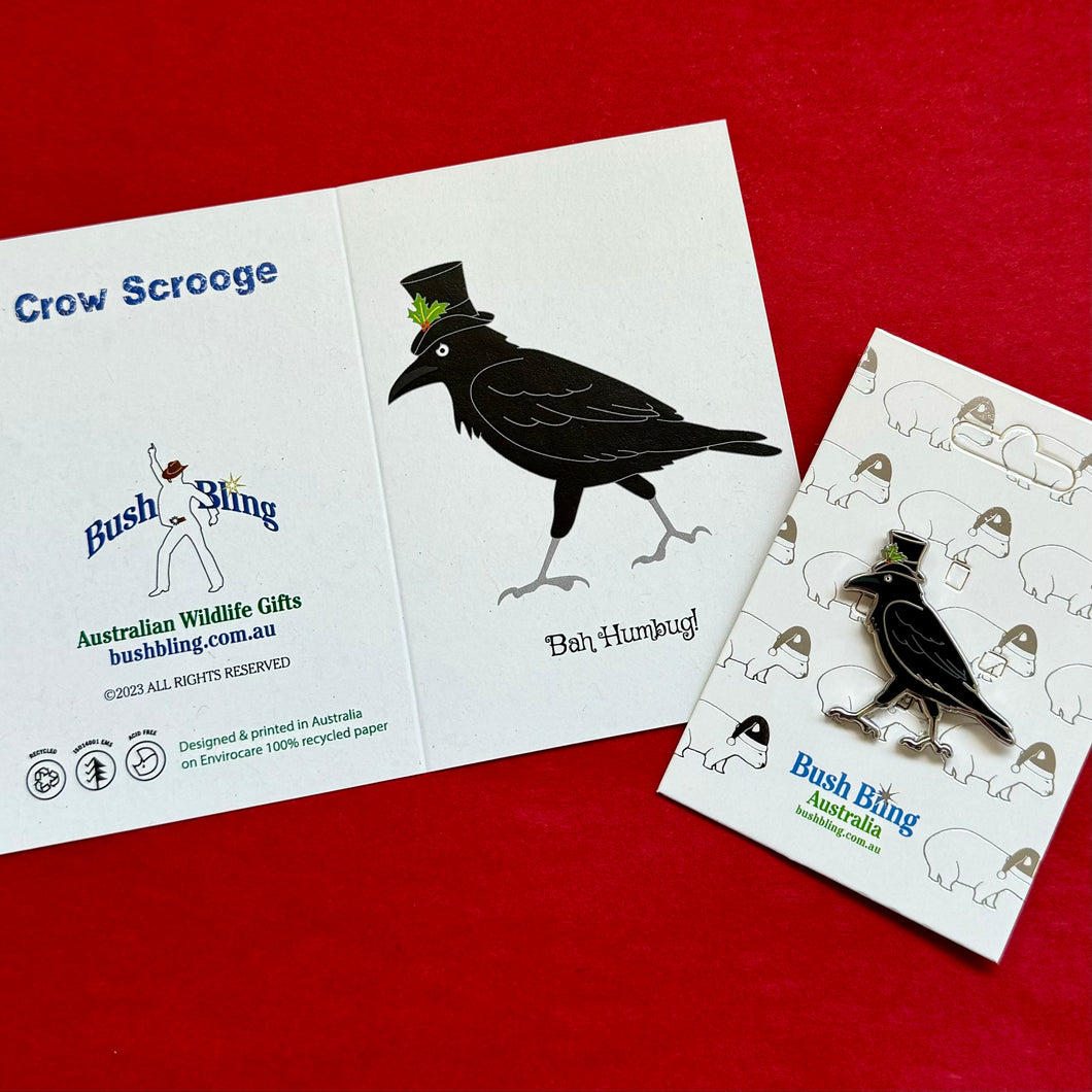 Crow Scrooge pin with Gift Card