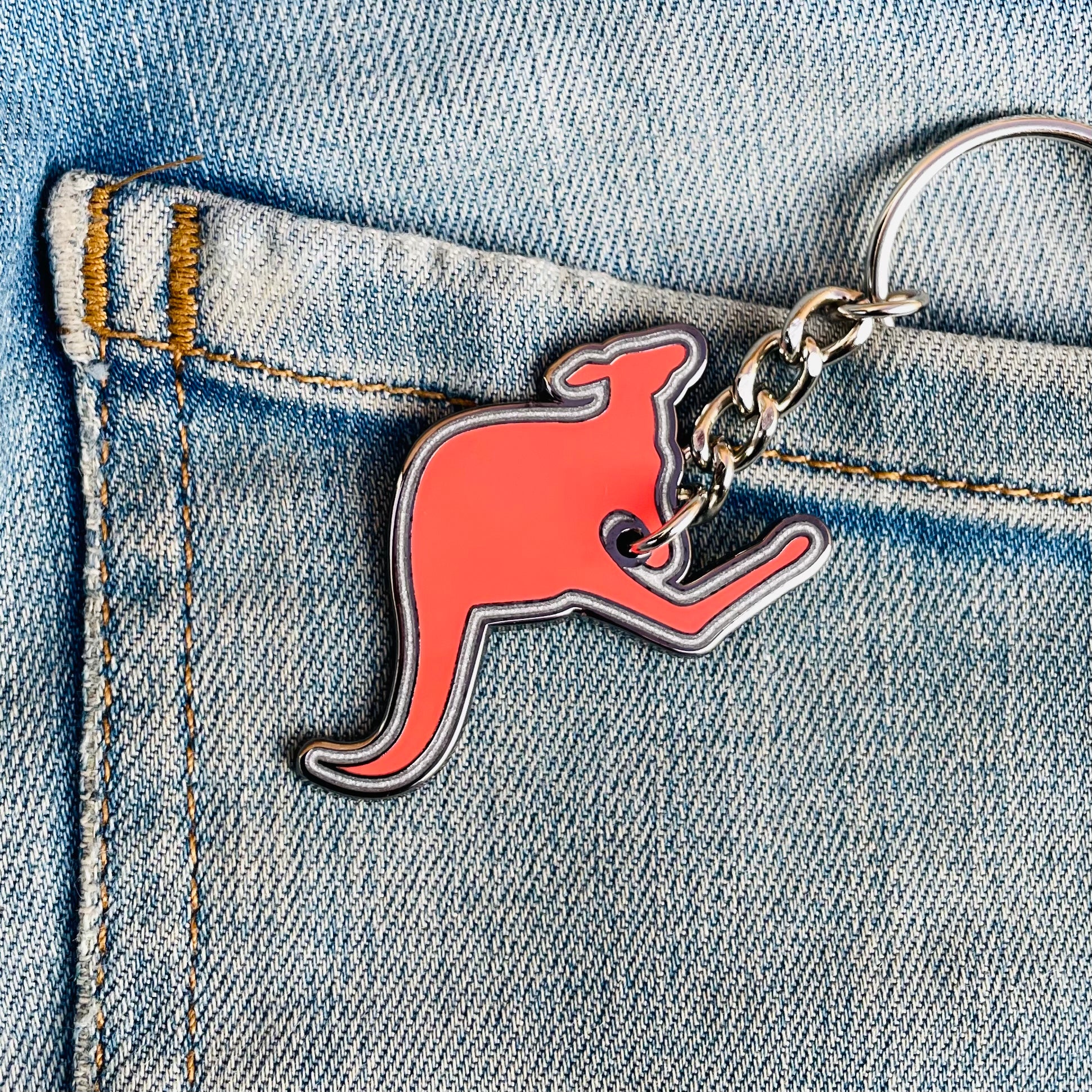 Red Kangaroo Keychain – Bush Bling