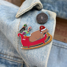 Load image into Gallery viewer, Wombat Santa’s Sleigh pin
