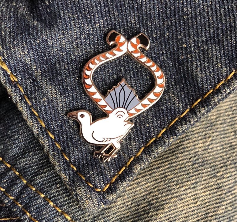 Superb Lyrebird pin