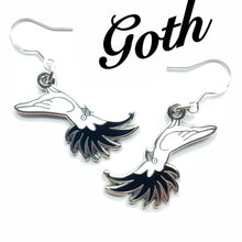 Load image into Gallery viewer, Goth Cockatoo earrings
